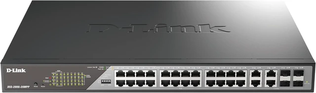 Alt view image 2 of 7 - D-Link 24-Port Gigabit Poe++ Smart Managed Switch (518W PoE budget) with 4 Combo SFP Ports - (DSS-200G-28MPP)
