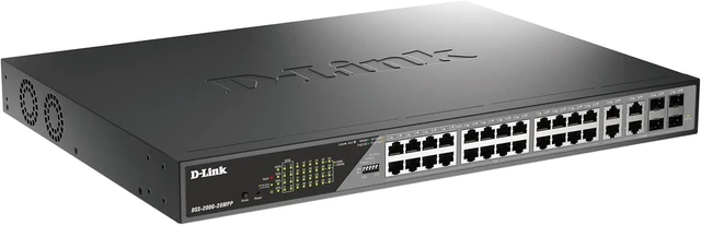Alt view image 3 of 7 - D-Link 24-Port Gigabit Poe++ Smart Managed Switch (518W PoE budget) with 4 Combo SFP Ports - (DSS-200G-28MPP)