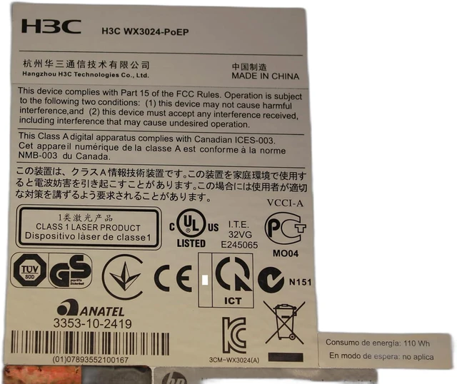 Alt view image 5 of 5 - HP JD449A#ABA 3000 24G PoE+ Wireless Switch