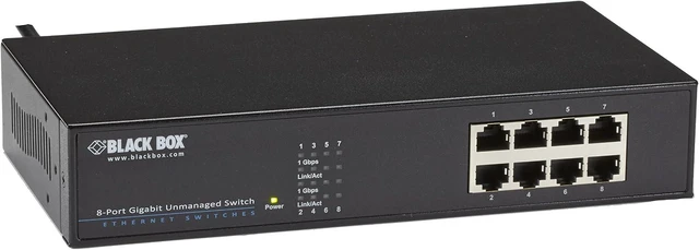 Main image of Black Box Switch - (8) 10/100/1000-Mbps Copper RJ45, Rackmount