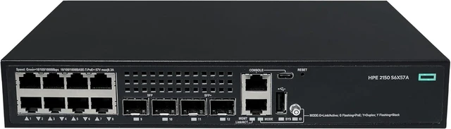 Main image of HPE CW 2150 8p 10M/100M/1G PoE+ 2p SFP 1G 2p SFP+ 1G/10G 125W Switch - 8 Ports - Manageable - Gigabit Ethernet, 10 Gigabit Ethernet - 10/100/1000Base-T, 10GBase-X, 1000Base-X - 3 Layer Supported - 2 S
