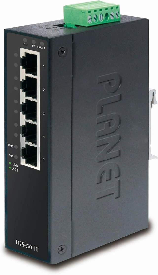Main image of PLANET IGS-501T: 5-Port Industrial Gigabit Ethernet Switch