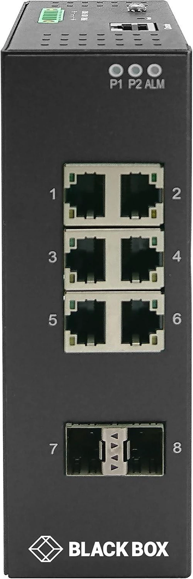 Main image of Black Box Industrial Gigabit Ethernet Managed L2+ Switch - 6 ports - Manageable - Taa Compliant - 2 Layer Supported - Modular - Twisted Pair, Optical Fiber - Wall Mountable, Din Rail Mountable - 1 Yea