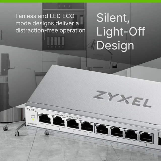 Alt view image 6 of 6 - Zyxel 8-Port Ethernet Switch | Web Management | GS1200-10V3