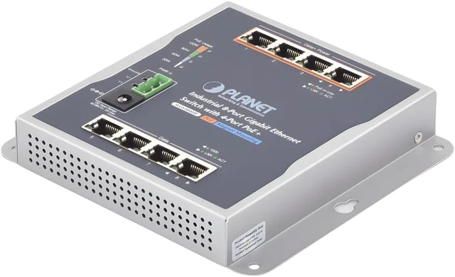 Alt view image 6 of 6 - Planet WGS-804HP: 8-Port 10/100/1000T Wall Mounted Gigabit Ethernet Switch with 4-Port PoE+