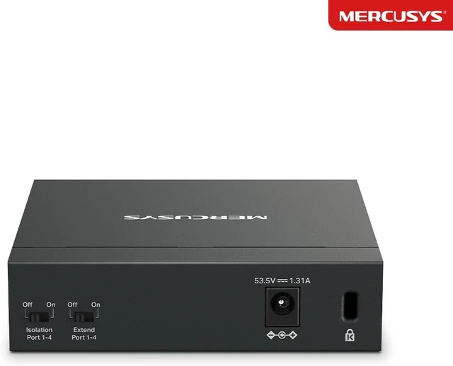 Alt view image 3 of 7 - MERCUSYS 5-Port Computer Gigabit Ethernet Switch with 4-Port PoE+, 65W PoE, Support 802.3af/at PDs, Power Management, Metal Box, Plug & Play, No Setup Required (MS105GP)