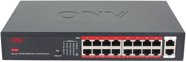 Main image of Unmanaged 10-Port 10/100M Non-Standard PoE Switch,10*10/100M RJ45 Ports, DC24V PoE Output Smart PoE Switch