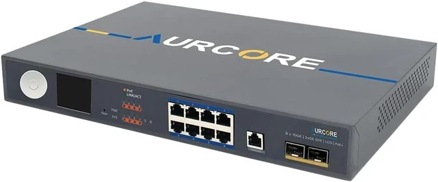 Main image of AES2010P 8-Port Gigabit PoE+ Switch with LCD Display, VLAN QoS ACL, 3-Year Warranty