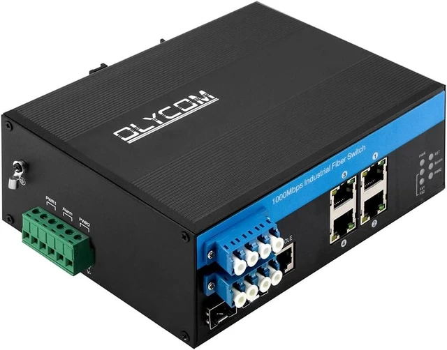 Main image of 8 Port Bypass Managed Industrial Fiber Switch (4 Gigabit Managed(L2)+Bypass)