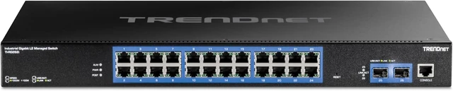 Main image of TRENDnet Bundle 26-Port Industrial Gigabit L2 Managed Rackmount Switch, TI-RG262i,150W, 52V DC, 2.89A AC to DC DIN-Rail Power Supply, TI-S15052