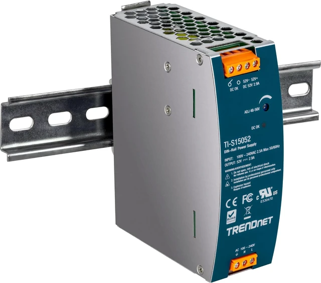 Alt view image 5 of 6 - TRENDnet Bundle 26-Port Industrial Gigabit L2 Managed Rackmount Switch, TI-RG262i,150W, 52V DC, 2.89A AC to DC DIN-Rail Power Supply, TI-S15052
