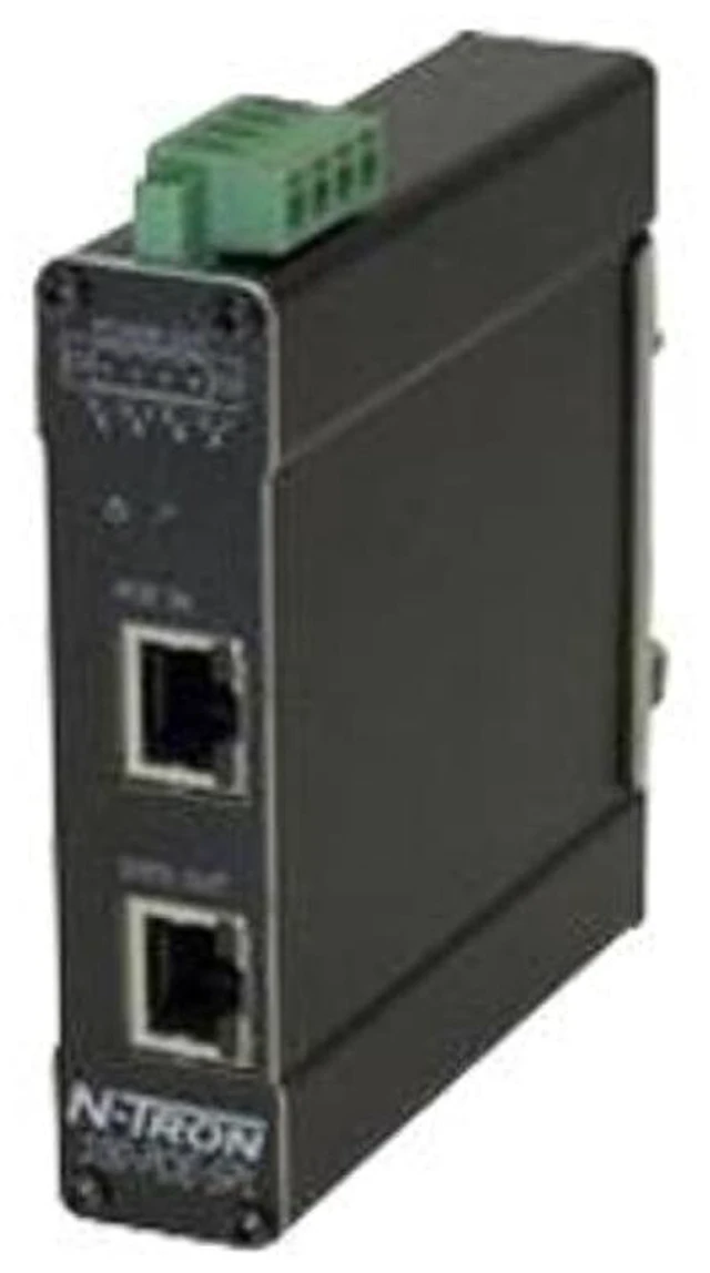 Main image of Red Lion Controls/N-Tron 100-POE-SPL-24 N-Tron Ethernet PoE Splitter, 24 VDC Output, One RJ-45 PoE Port (Data & Power in), One RJ-45 Port (Data Out)