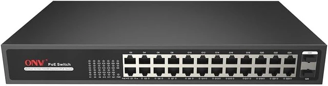 Main image of 26-Port Full Gigabit PoE Fiber Switch, Port 1-16 can Support IEEE 802.3 af/at PoE Standard, 2*1000M Uplink SFP Ports Unmanaged PoE Switch