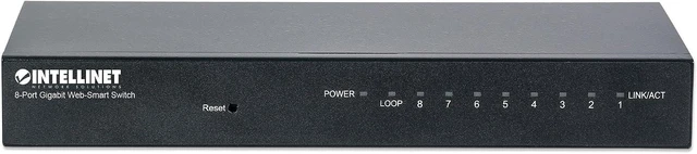 Alt view image 3 of 6 - Intellinet 8-Port Gigabit Web-Smart Switch, RJ45, Metal, Desktop