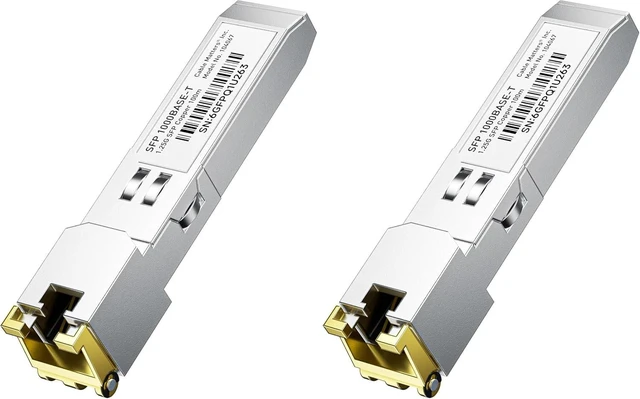 Main image of Cable Matters 1000BASE-T Gigabit SFP to RJ45 Copper Transceiver,100m 2-Pack