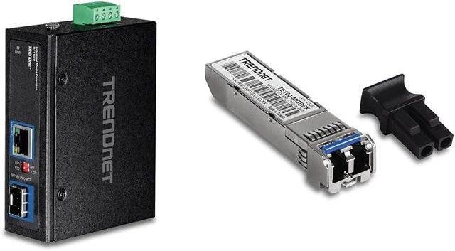 Main image of TRENDnet Hardened Industrial Gigabit Media Converter and 100Base-FX Multi-Mode SFP Module, Up to 80 km Distances