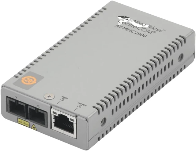 Alt view image 7 of 7 - Allied Telesis - AT-MMC200/ST-960 - Allied Telesis MMC200/ST Transceiver/Media Converter - 1 x Network (RJ-45) - 1 x ST Ports - Multi-mode - Fast Ethernet - 10/100Base-TX, 100Base-FX - Wall Mountable,