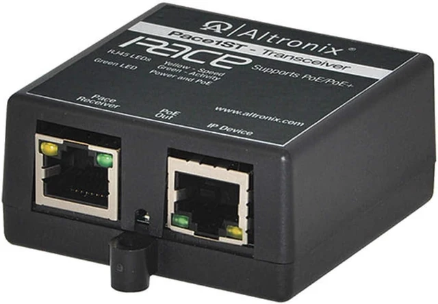 Main image of ALTRONIX PACE1ST 100MBPS, CAT5E, ETHERNET TRANSCEIVER, LED Indicators, Long Range, Single Port
