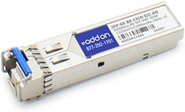Main image of Addon SFP-GE-BX-1310-SLC-AO Zhone Compatible SFP Transceiver - SFP (Mini-GBIC) transceiver Module (Equivalent to: Zhone SFP-GE-BX-1310-SLC) - Gigabit Ethernet - 1000Base-BX - LC Single-Mode