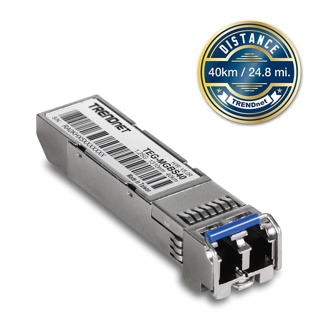 Alt view image 3 of 5 - TRENDnet SFP to RJ45 Mini-GBIC Single Mode LC Module, TEG-MGBS40