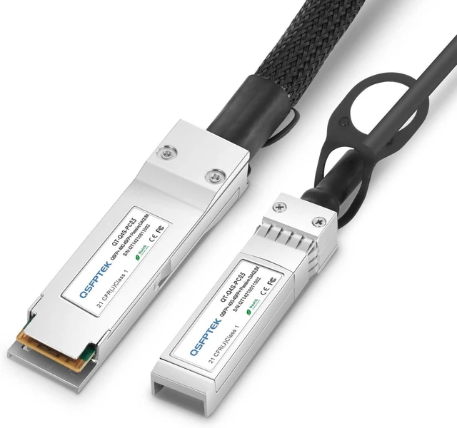 Alt view image 4 of 4 - 0.5m (2ft) 40G QSFP+ to 4 x 10G SFP+ Breakout Twinax Cable, 40GBASE-CR4 QSFP to SFP Passive Direct Attach Copper Cable for QSFP-4SFP10G-CU50CM, Ubiquiti, Mellanox, Supermicro