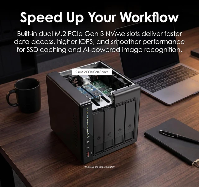 Alt view image 6 of 7 - QNAP TS-453E-8G-US 4 Bay Desktop NAS