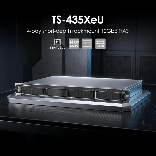 Alt view image 2 of 7 - QNAP TS-435XeU-4G-US 4 Bay Short Depth Rackmount NAS