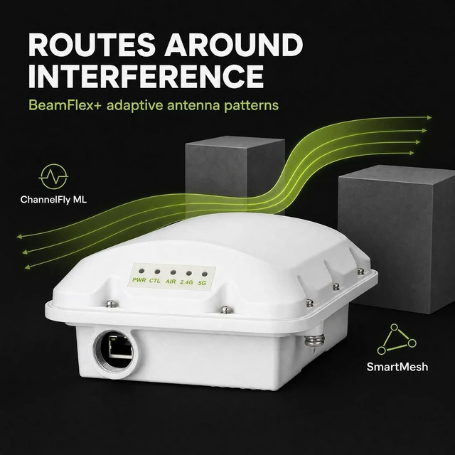 Alt view image 5 of 7 - Ruckus T350c Wi-Fi 6 Outdoor Access Point Dual-Band 1.8 Gbps, Omnidirectional BeamFlex+ Antennas, 512 Devices, 1× 1GbE PoE, IP-67 Rated Ruckus One, SmartZone, or Unleashed (901-T350-US20)