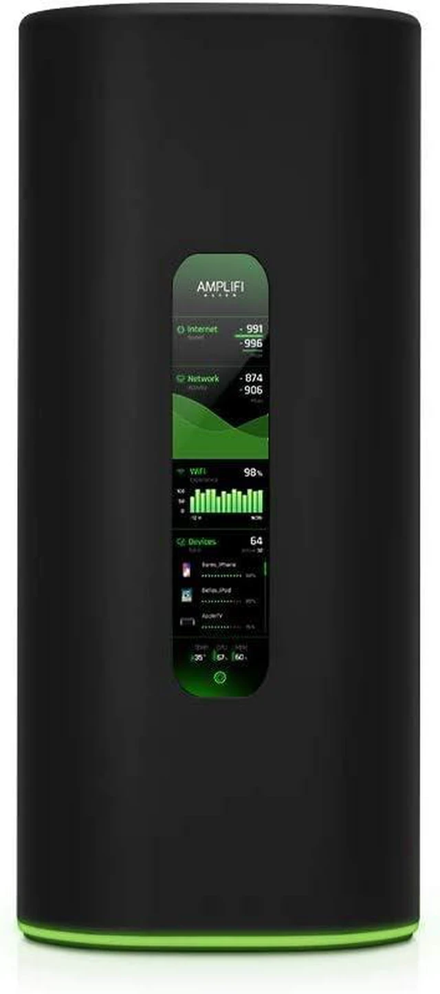 Alt view image 2 of 3 - AmpliFi Alien WiFi 6 WiFi System, Seamless Whole Home Wireless Internet Coverage, WiFi Router with Touchscreen Display, 4 Gigabit Ethernet Ports, Ethernet Cable, and MeshPoint