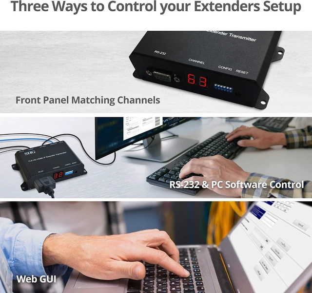Alt view image 7 of 7 - SIIG 1080p HDMI Over IP Transmitter, PoE, IR, RS-232, TAA, CE-H26411-S1