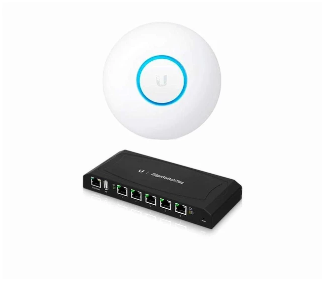 Main image of UniFi nanoHD UAP-nanoHD-US Compact Dual Band Wave2 Wi-Fi 4x4 MU MIMO 1730 Mbps + Edge Switch XP ES-5XP 5-Port Advanced PoE Gigabit