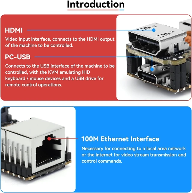 Alt view image 3 of 7 - Sipeed NanoKVM Lite, Ultra-Compact Mini KVM Over IP with RISC-V Core, Remote Server Control, HDMI USB Storage Simulation, 100Mbps Networking, Open-Source for Plug & Play Remote BIOS/OS Access