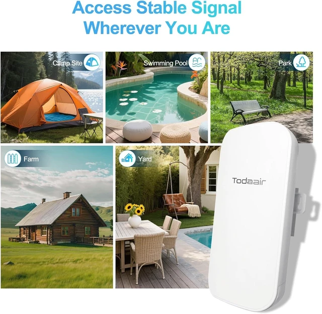 Alt view image 5 of 6 - Outdoor WiFi Extender,Dual Band,IP65 Waterproof,300ft Range,30 Devices