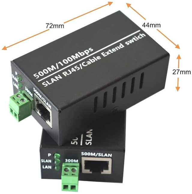 Alt view image 3 of 7 - IP Ethernet Over Twisted Pair Extenders up to 300M(1000FT),Ethernet Over RJ45 Cat5/6 Network Cable up to 500M (1650FT) for HD Network IP Cameras 2 Pack