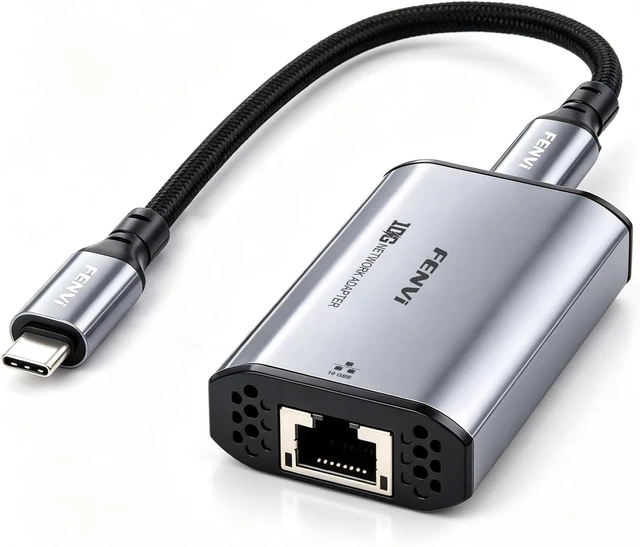 Main image of Fenvi 10Gbps USB-C Ethernet Adapter RTL8159 Mac NAS Gaming USB-C Compatible