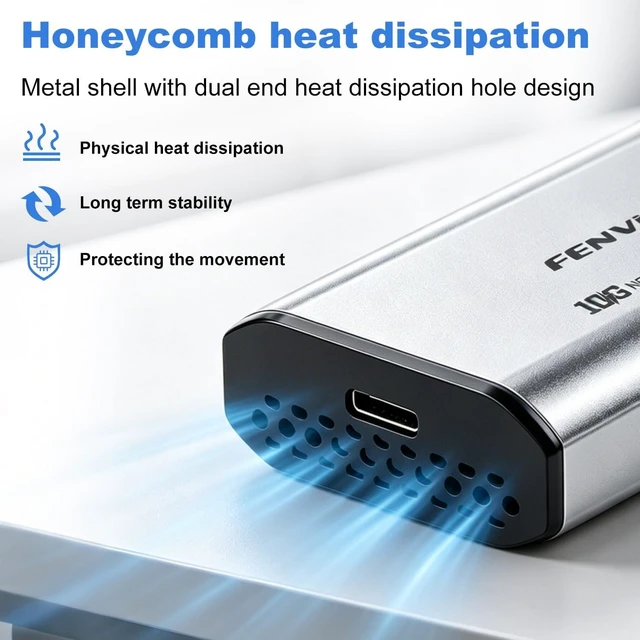 Alt view image 6 of 7 - Fenvi 10Gbps USB-C Ethernet Adapter RTL8159 Mac NAS Gaming USB-C Compatible