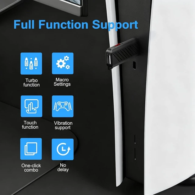Alt view image 4 of 7 - IWGAME Adapter Gamepad for PS-5/PS-4/PC, SupportsTurbo/Macro Features