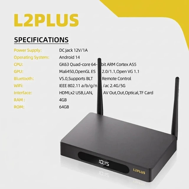 Alt view image 5 of 6 - L2 Plus, 2026 Lastest Box with WiFi Connection, 4GB RAM 64GB ROM cola
