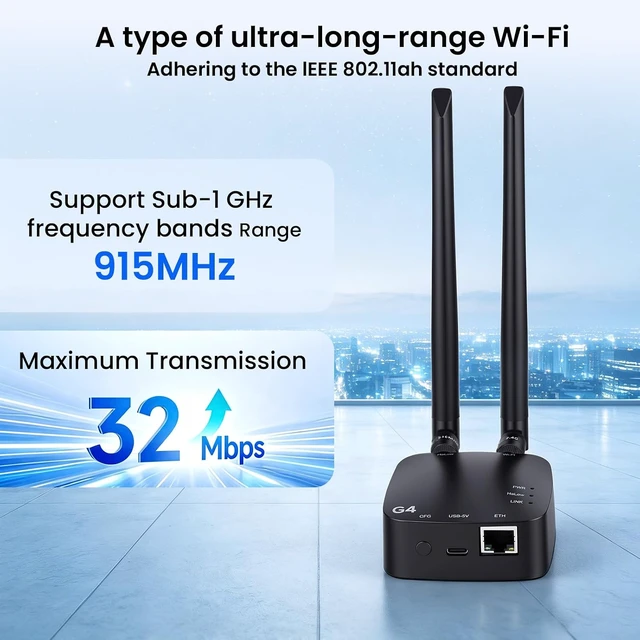 Alt view image 4 of 7 - ELECROW WiFi HaLow Gateway - ThinkNode G4 WiFi HaLow Bridge 802.11ah