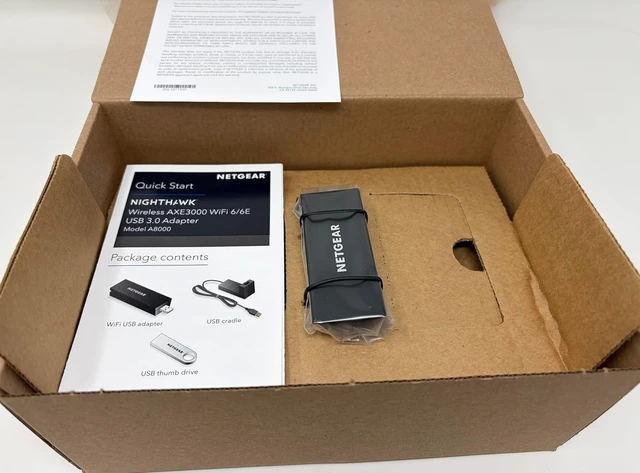 Alt view image 3 of 7 - Night Hawk AXE3000 (A8000-100PAR) Tri Band Wi-Fi Adapter (USB 3.0 Type A). Add/Upgrade Your Computer to 2.4/5.0/6.0 Ghz Speeds