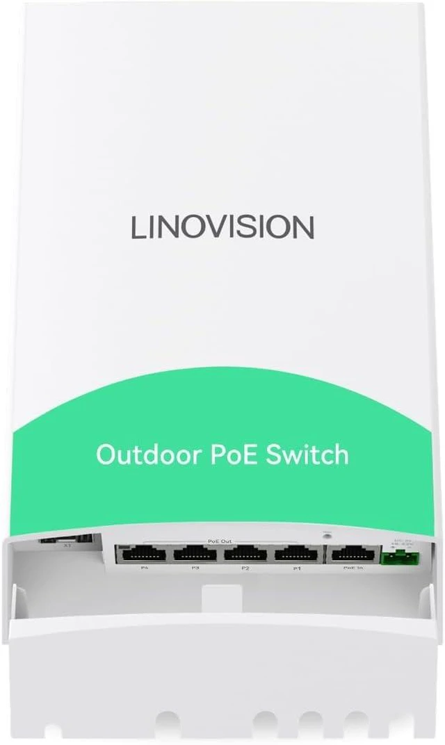 Main image of LINOVISION Outdoor 5 Ports Gigabit Passthrough PoE Switch with 1 SFP Uplink