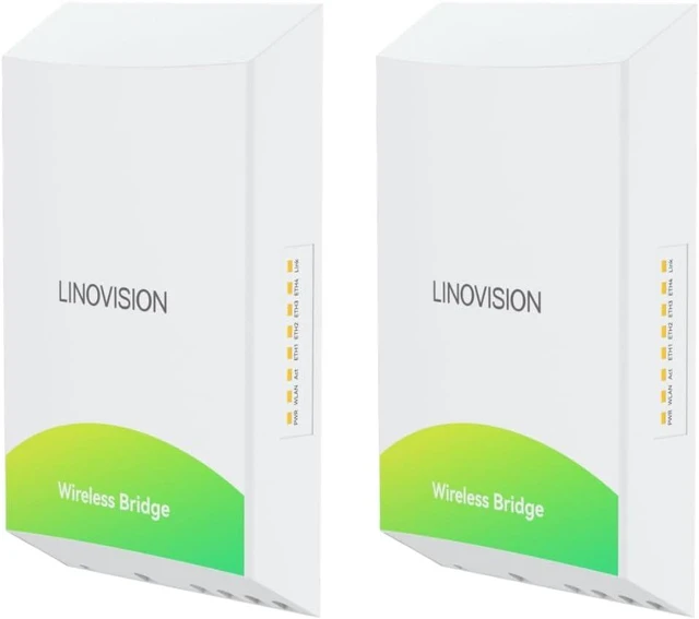Main image of LINOVISION 5.8GHz 3KM Outdoor PtP Wireless Bridge with 1 PoE Output & RS485