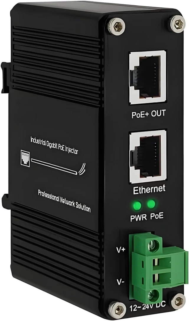Main image of Industrial Gigabit 30W PoE+ Injector, 6KV Surge, DIN-Rail