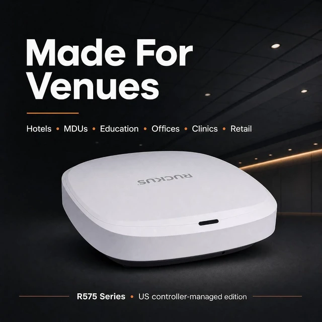 Alt view image 5 of 7 - Ruckus R575 Wi-Fi 7 Indoor Access Point Tri-Band 9.3 Gbps, 2x2:2 BeamFlex+ Adaptive Antennas, 512 Devices, 2× 2.5GbE Managed via Ruckus One, SmartZone, or Unleashed (901-R575-US00)