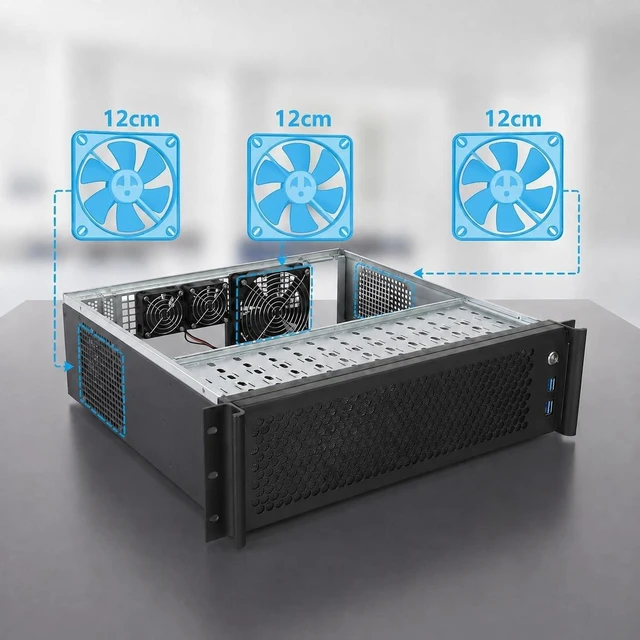 Alt view image 5 of 6 - 3U mini-itx Rackmount NAS Chassis
