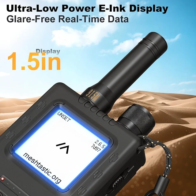 Alt view image 4 of 7 - ThinkNode M1 LoRa Meshtastic Device Pre-Installed Firmware Integrated Design with GPS Bluetooth SX1262 nRF52840 1.54" E-Ink Display 1200mAh Battery 915MHz Antenna for Wireless Communication