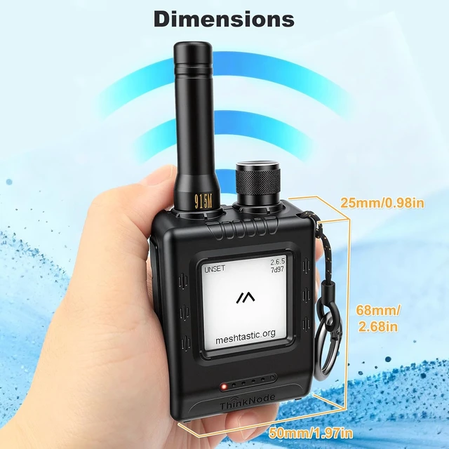 Alt view image 7 of 7 - ThinkNode M1 LoRa Meshtastic Device Pre-Installed Firmware Integrated Design with GPS Bluetooth SX1262 nRF52840 1.54" E-Ink Display 1200mAh Battery 915MHz Antenna for Wireless Communication