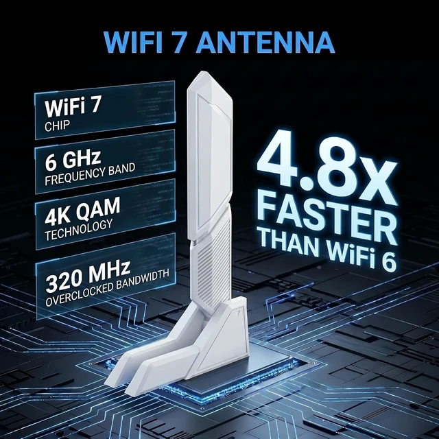 Alt view image 7 of 7 - WiFi 7 Antenna 2.4G 5G 6G Dual Band Magnetic Wi-Fi 6E WI-FI7 for ASUS ROG