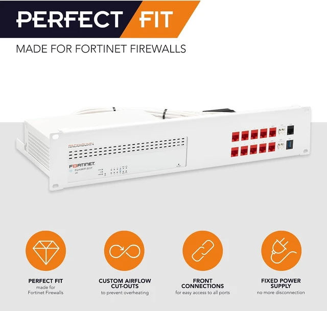 Alt view image 2 of 7 - Rackmount.IT Kit Compatible with FortiGate 80F-POE / 81F-POE
