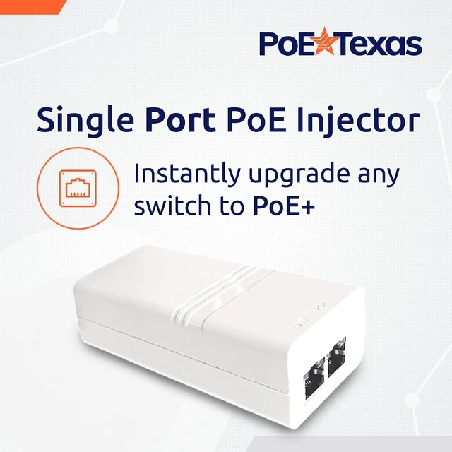 Alt view image 3 of 7 - PoE Texas PoE+ Power and Data to USB-C Converter and PoE Injector - Single Port PoE+ Power Over Ethernet PoE Adapter for 802.3at